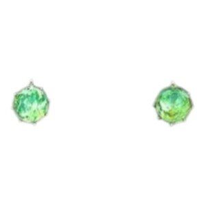 Vintage Earrings Green Round Clip-Ons